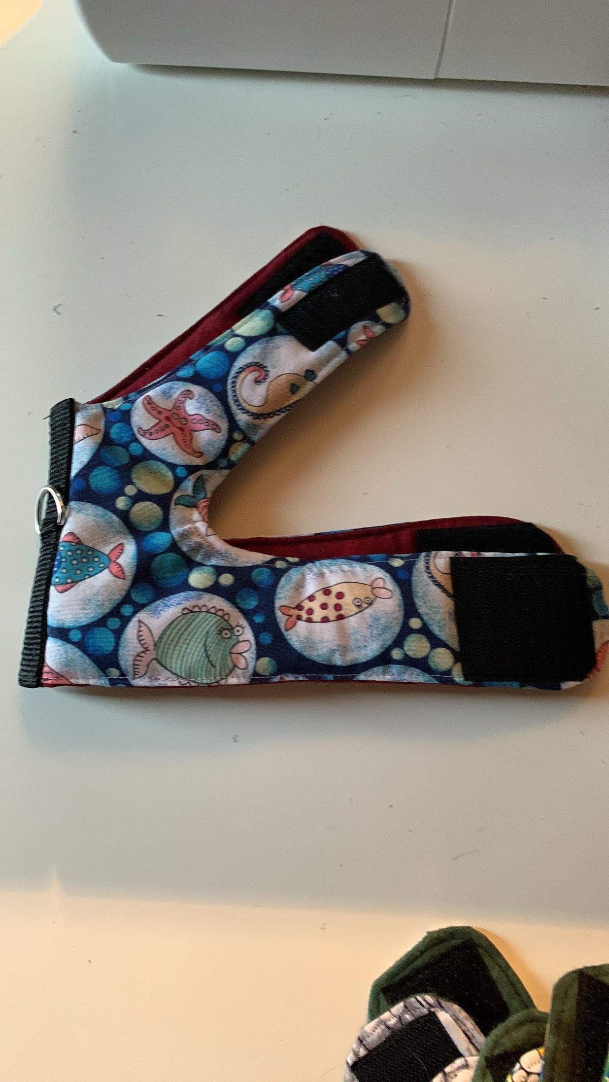 Sea life on blue pet walking vest harness