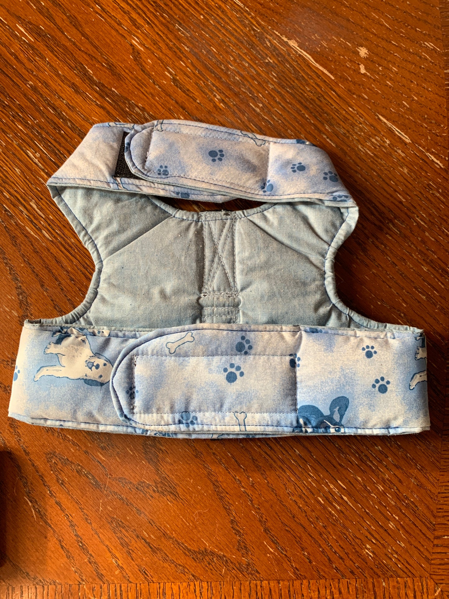 Blue and beige Pet walking vest harnesses
