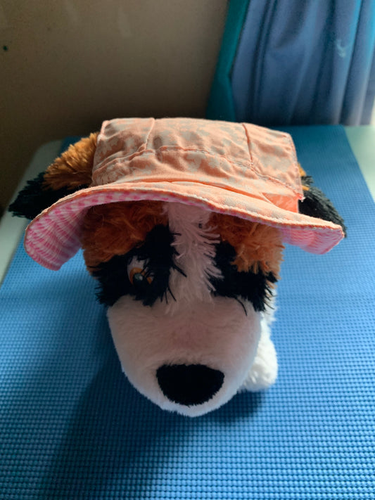 Peach With White Flowers pet Bucket Hat image 0