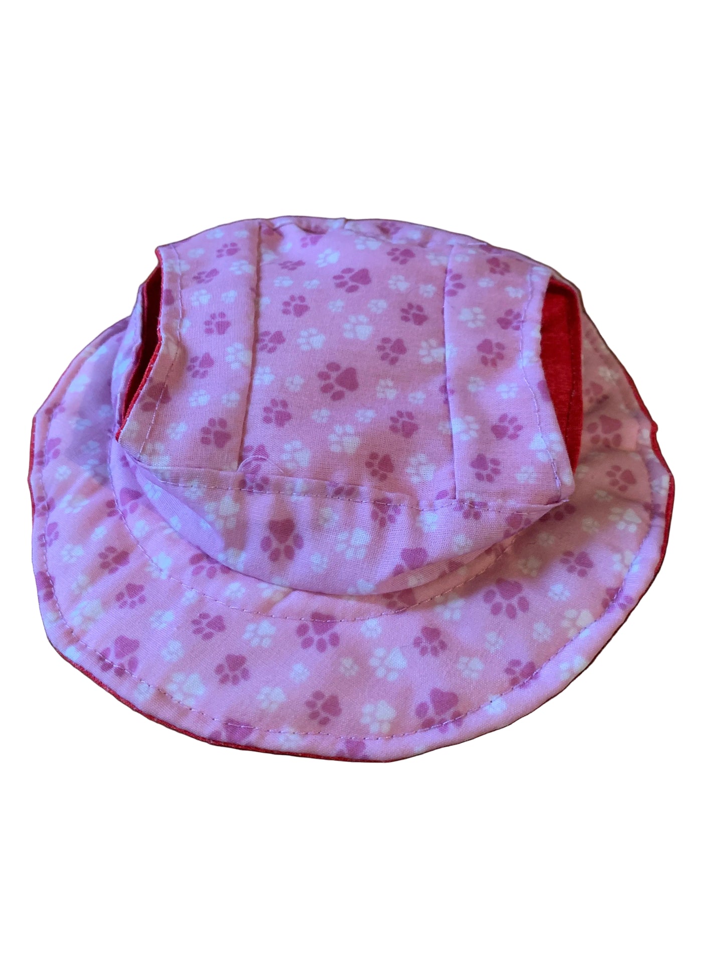 Paw prints on pink pet bucket hat