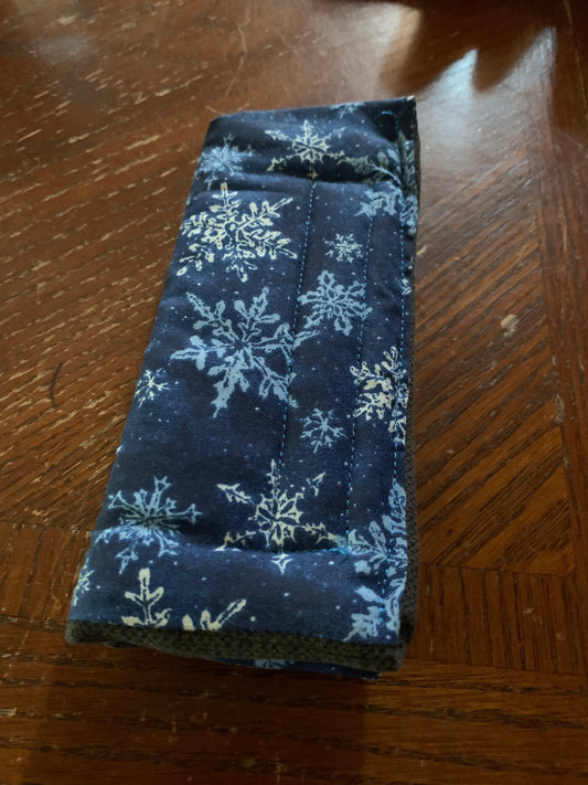 SnowFlakes on Blue Seat Belt Cover  image 0