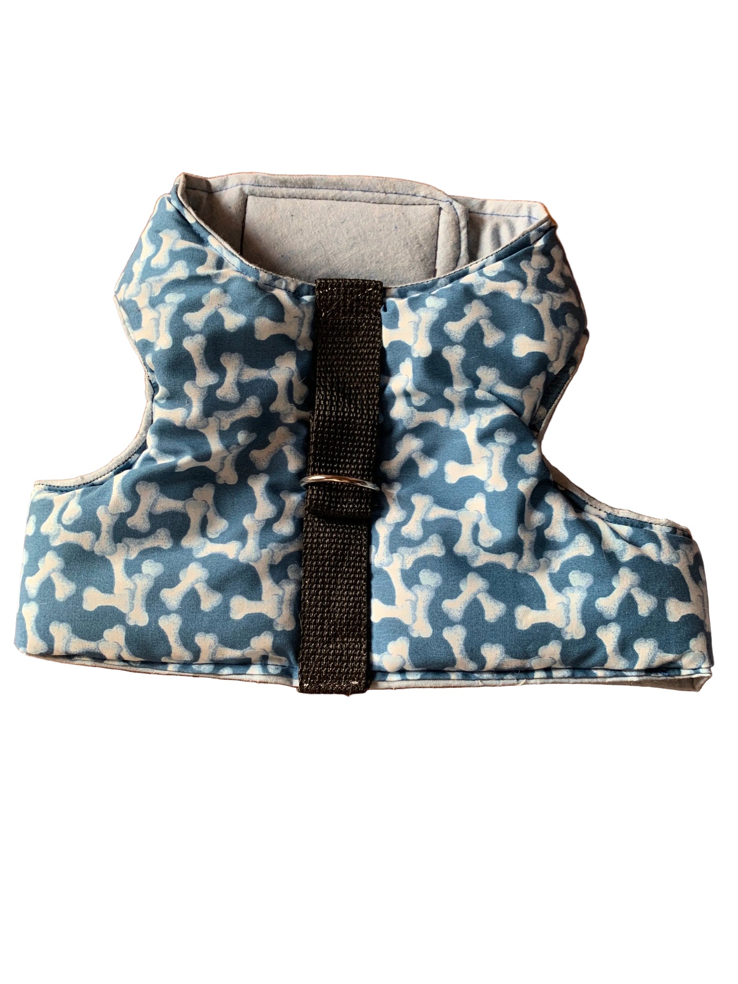Bones on blue pet walking vest harness