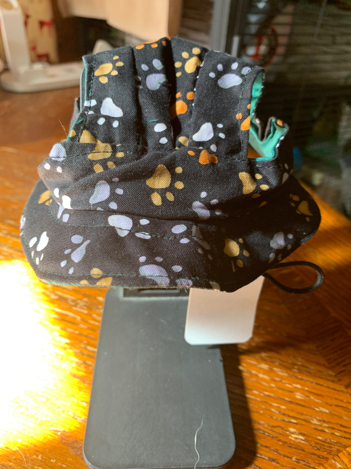 pawprints on black pet bucket hat