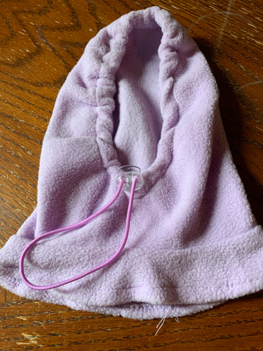 Lilac fleece cat hat