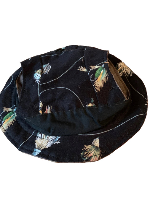Fishing Lures on black pet bucket hat