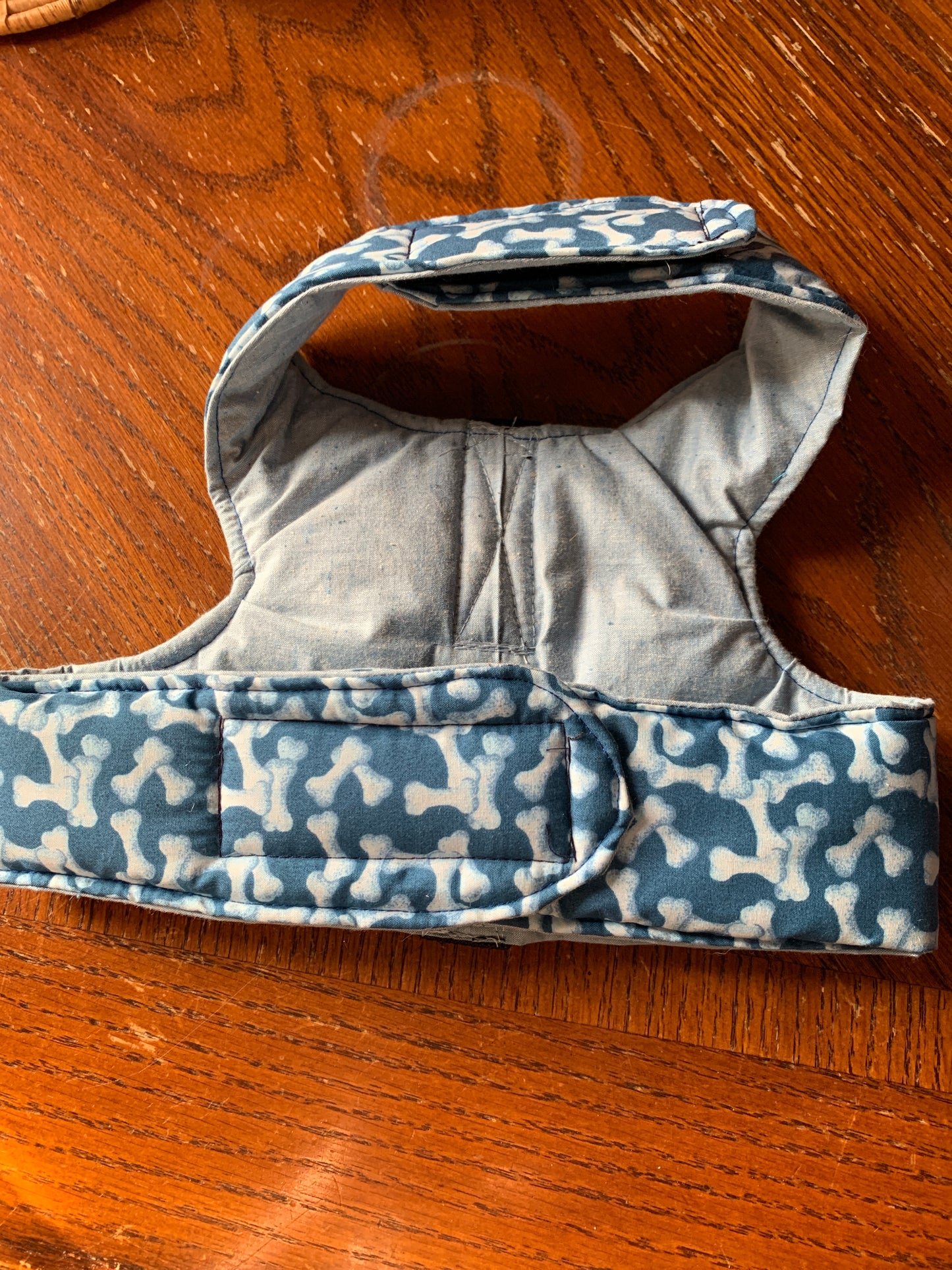 Bones on blue pet walking vest harness