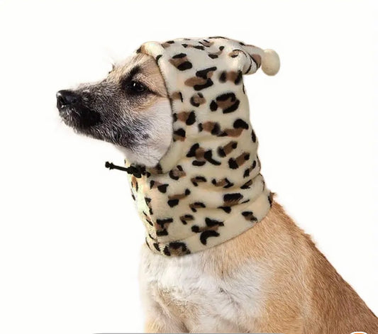 Leopard print fleece pet hat