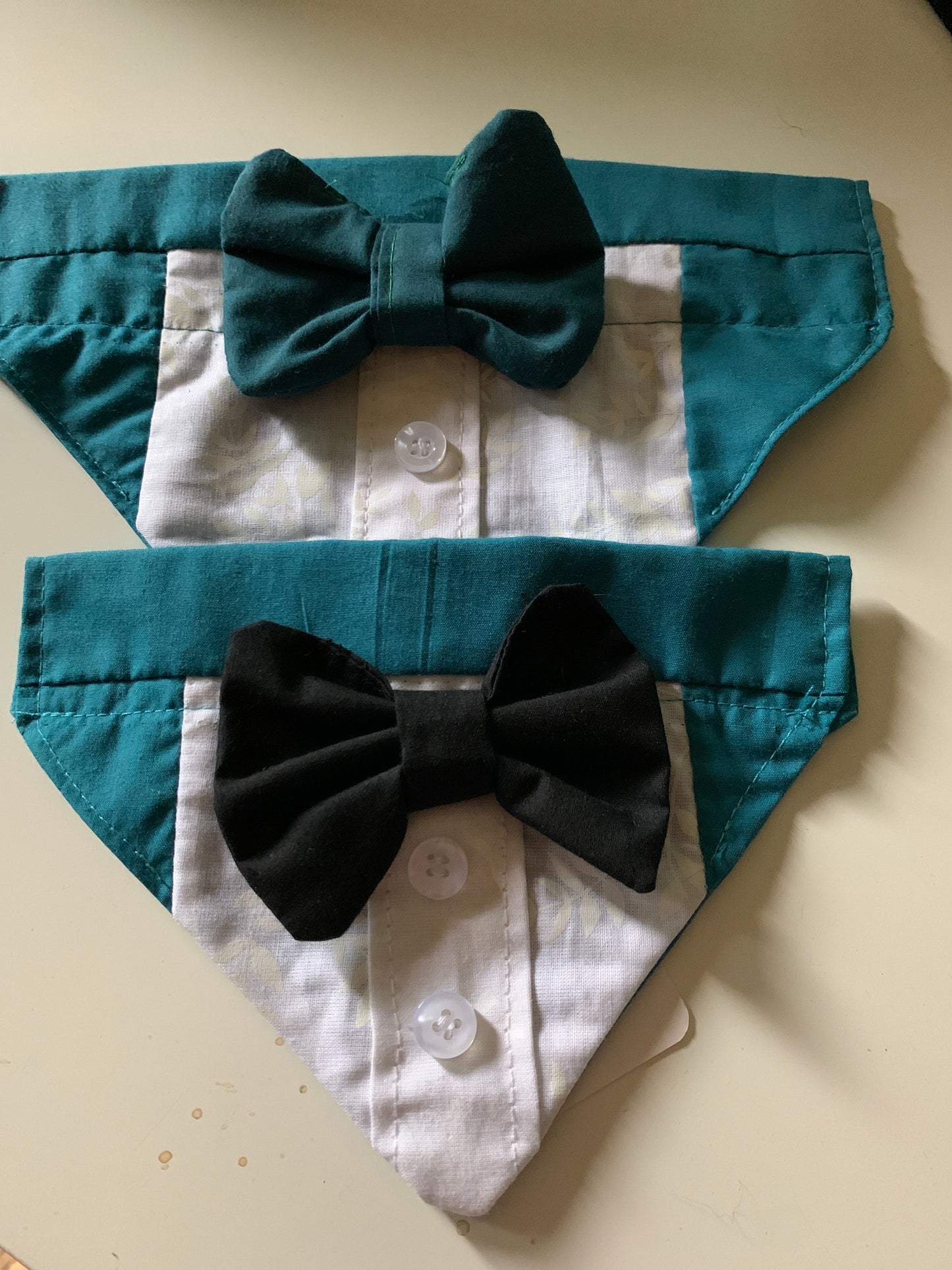 Pet Teal Tuxedo Bandanas