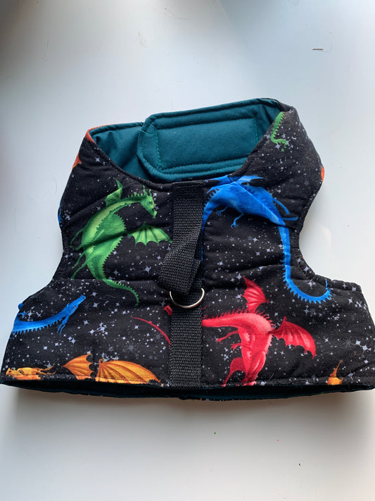 Multicolored Dragons Pet Walking Vest Harness
