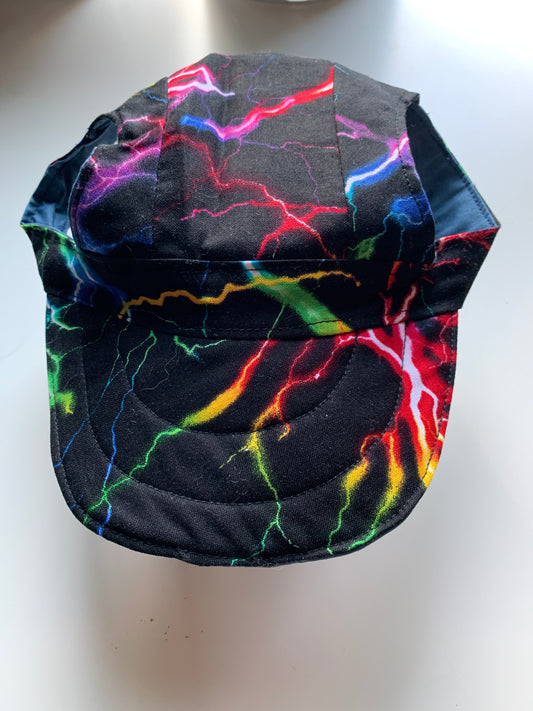 Multicoloured lightning pet baseball hat