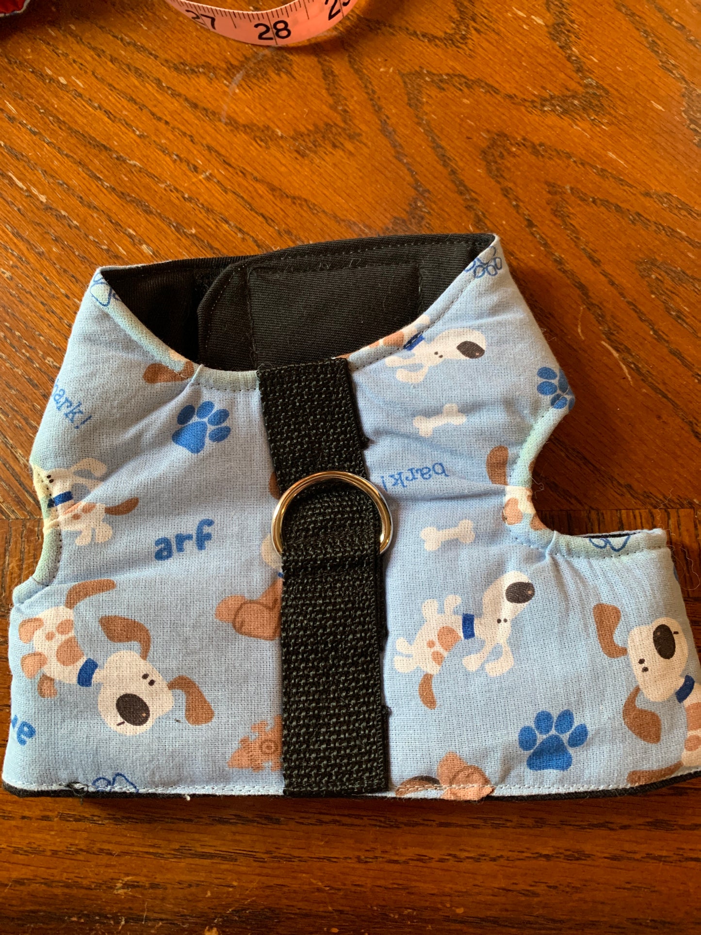 Dogs on blue pet walking vest harness