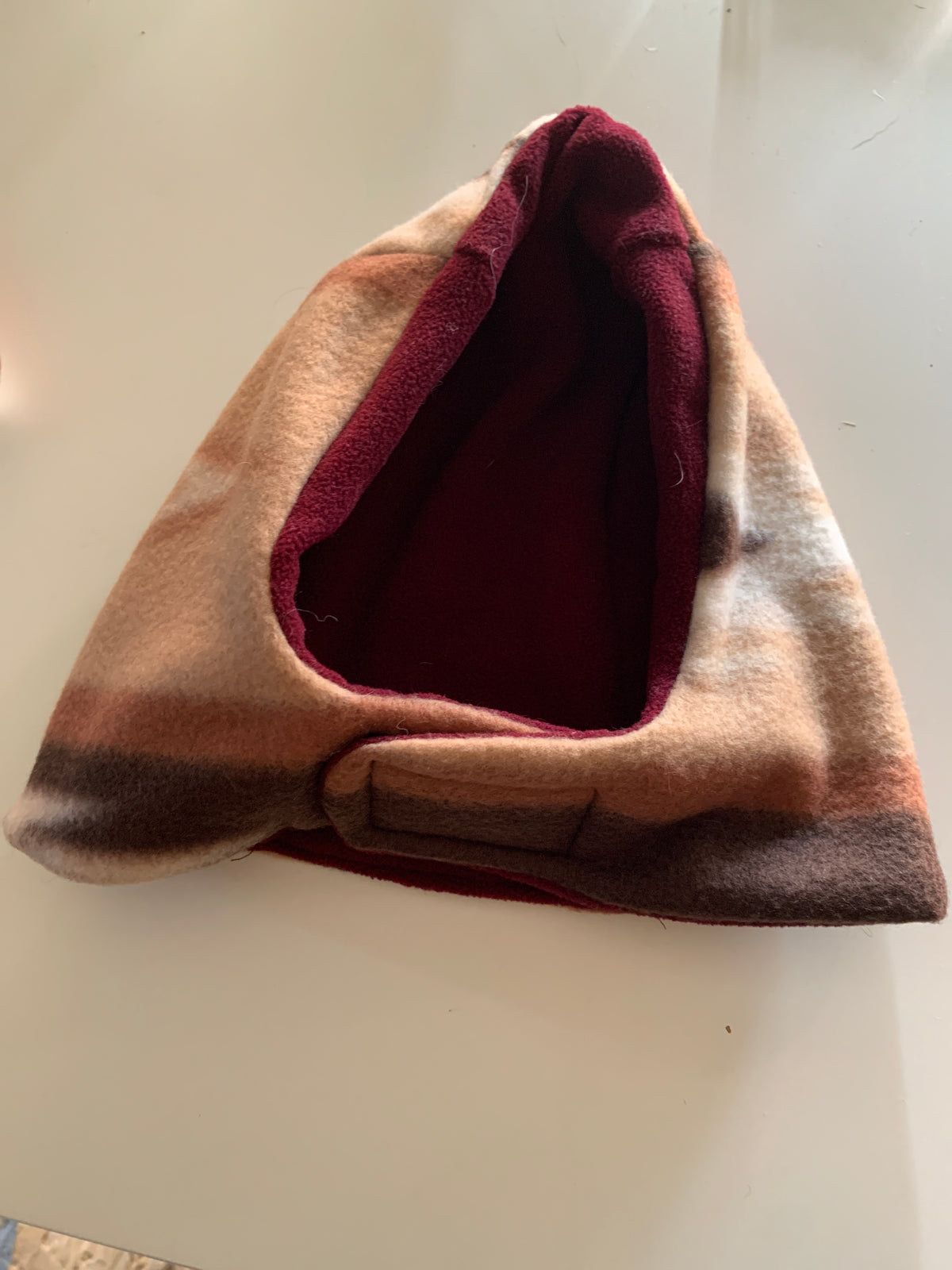 Brown abstract fleece winter pet hat