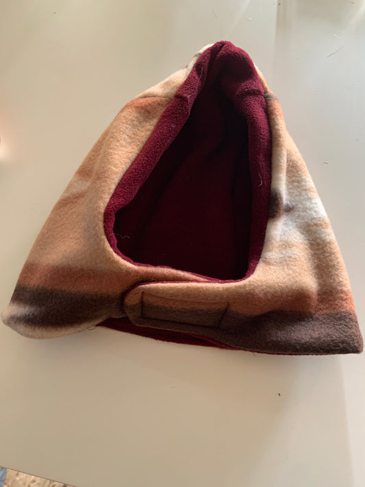 Brown abstract fleece winter pet hat