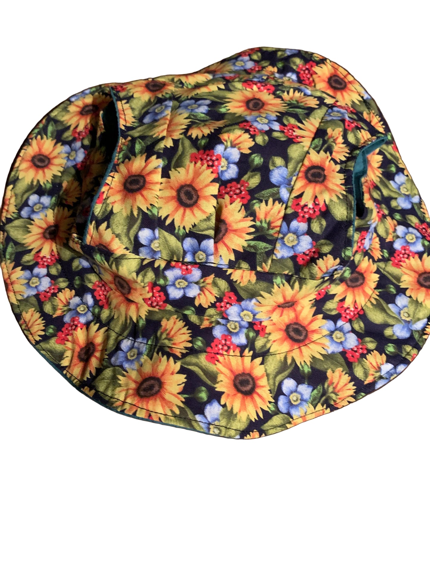 Flowers on black pet bucket hat