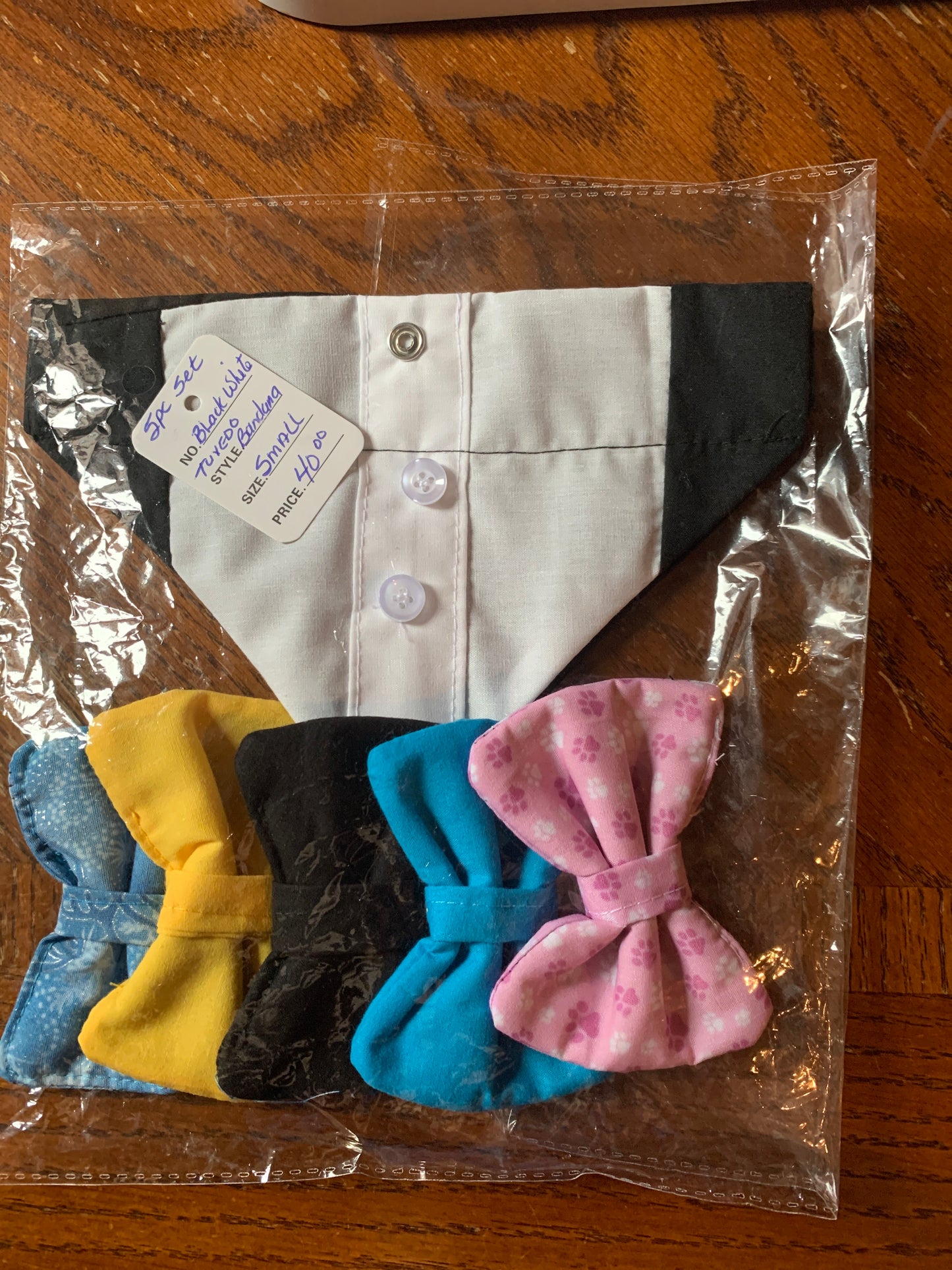 Pet Black and White Tuxedo Bandanas
