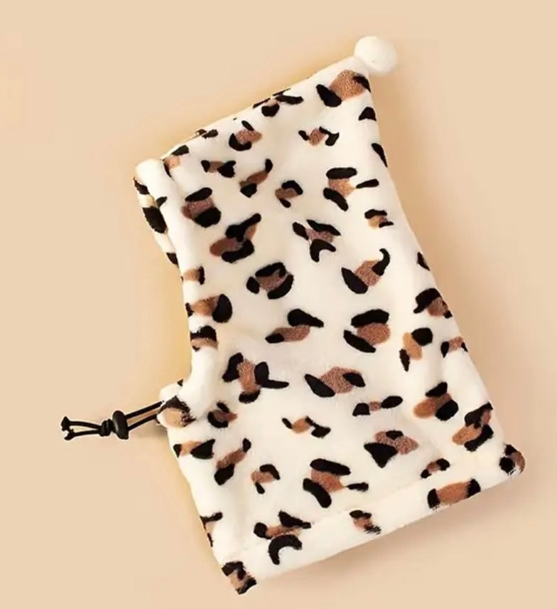 Leopard print fleece pet hat