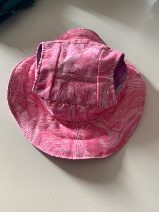 Pink marble pet bucket hat