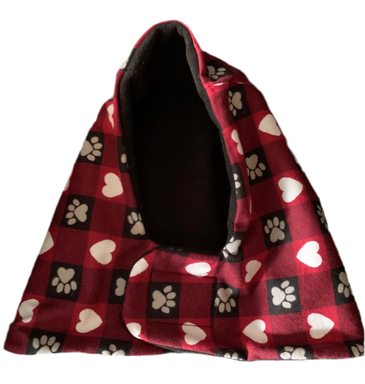 Red Paws And Hearts Fall-Winter Pet Cap
