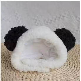 White fleece pet hat