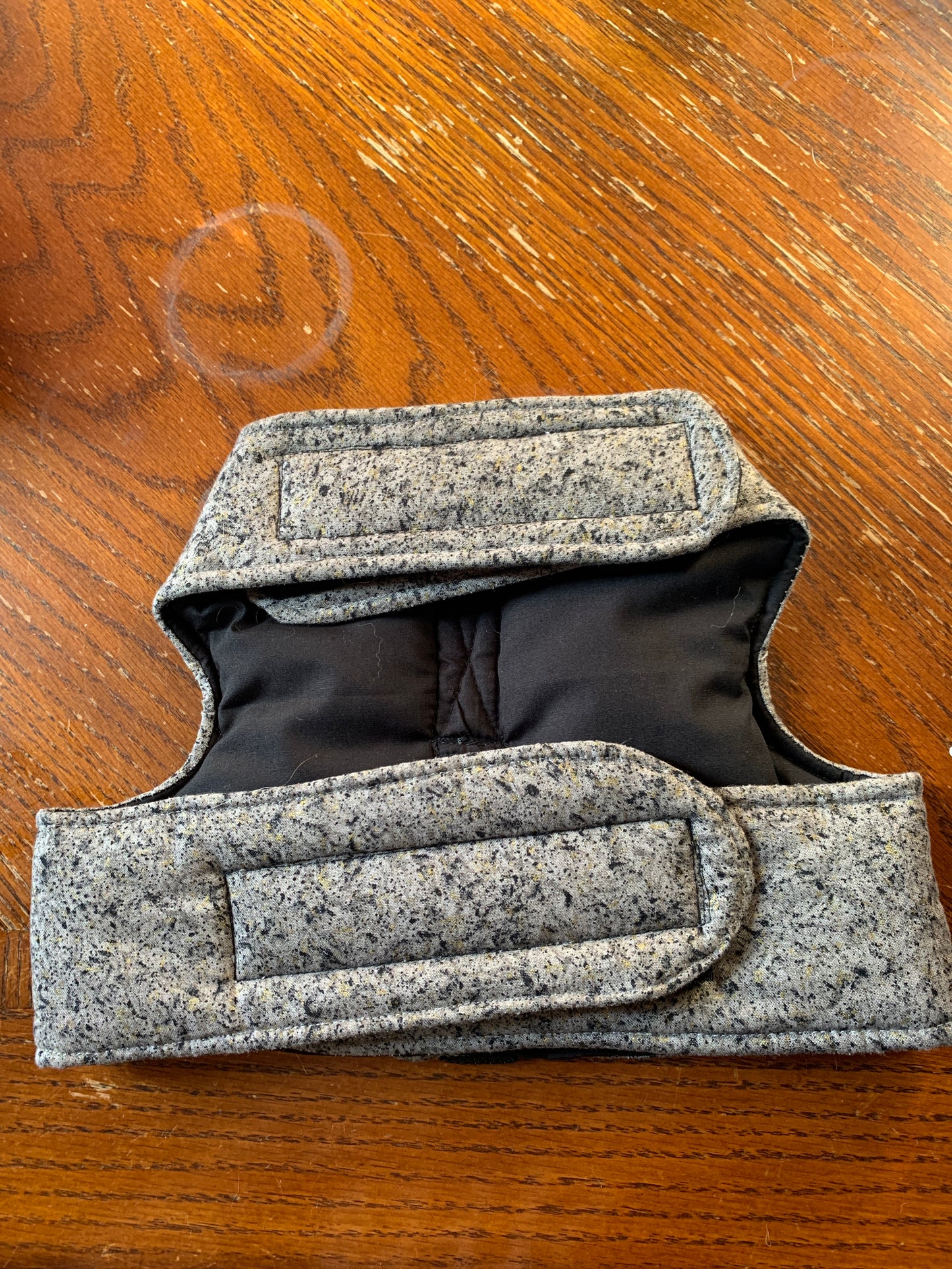 Speckled grey pet walking vest harness