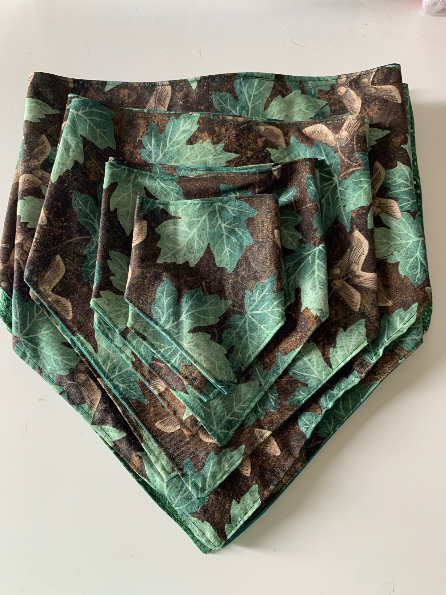 Leaves on brown pet bandana