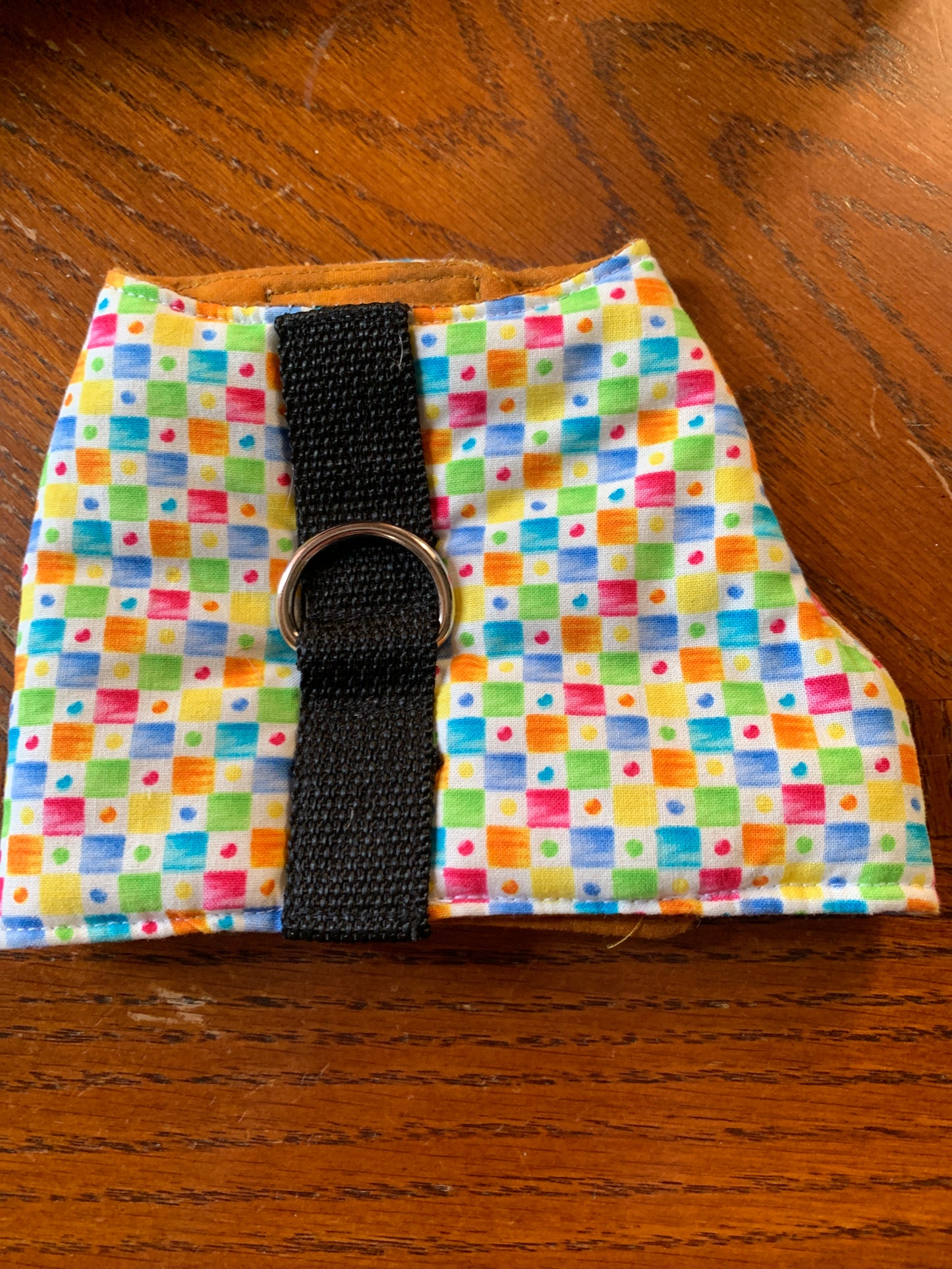 Multicoloured Dots and blocks pet walking vest harness