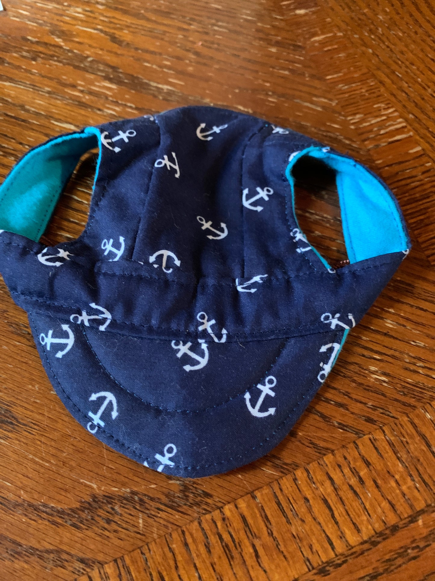 White Anchors On Navy pet hats