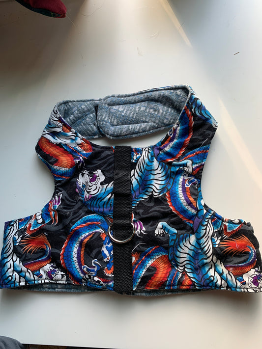 Dragons and tigers pet walking vest harness