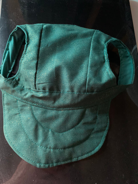 Green and Gold Sparkle Baseball Pet Hat