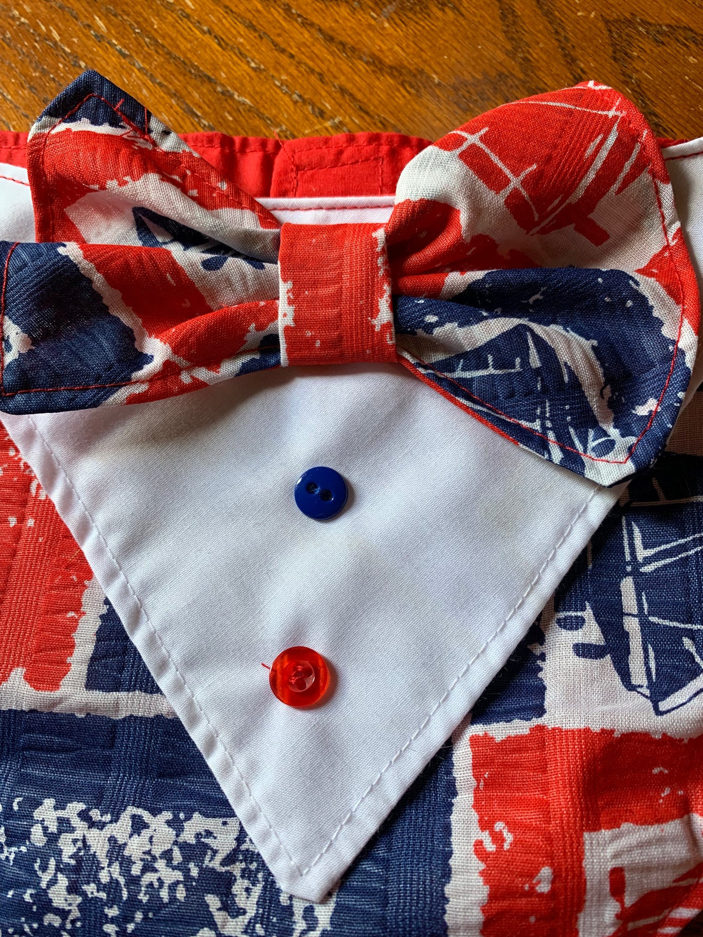Ships pet tuxedo bandanas