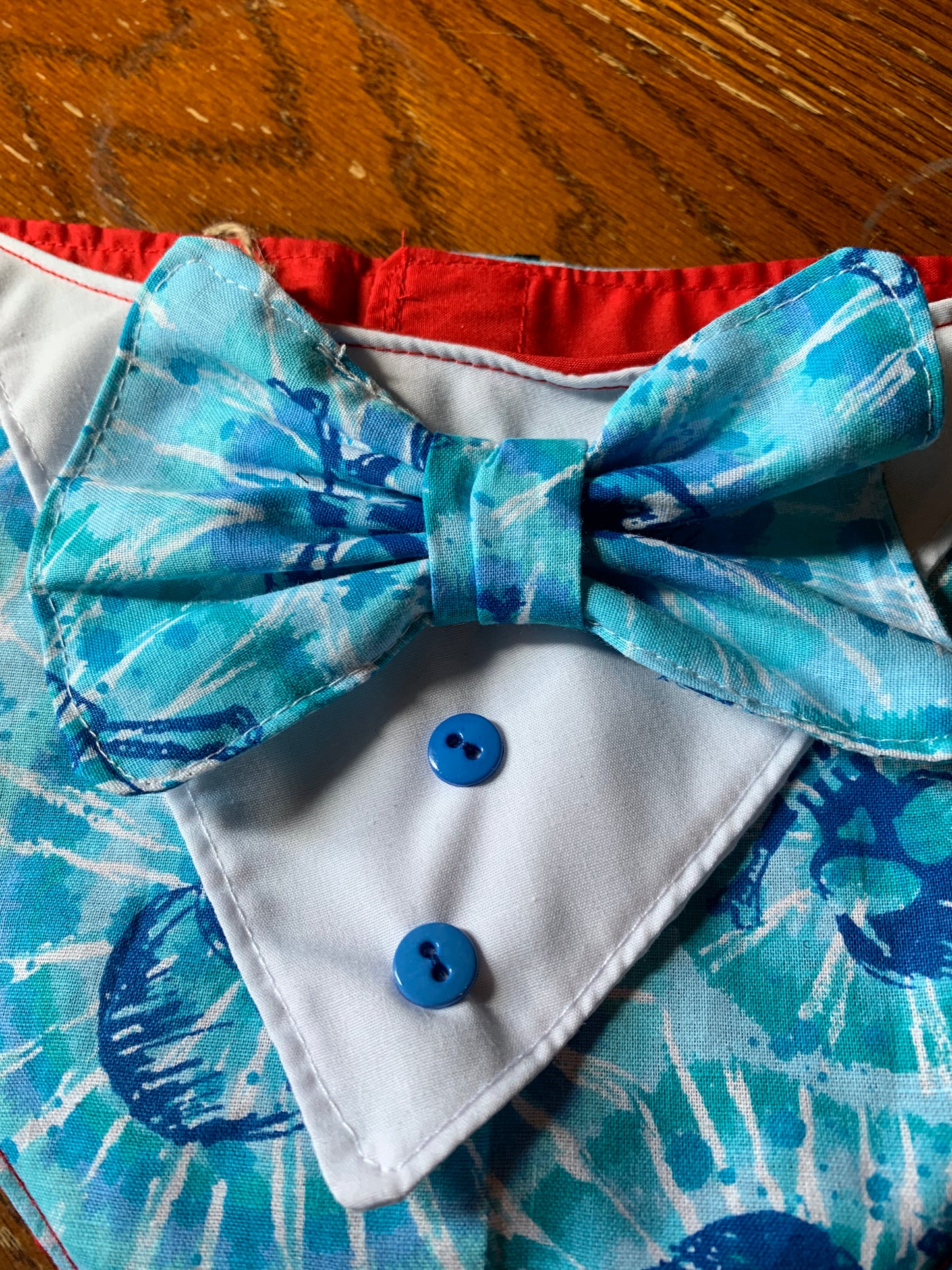 Blue skulls pet tuxedo bandanas