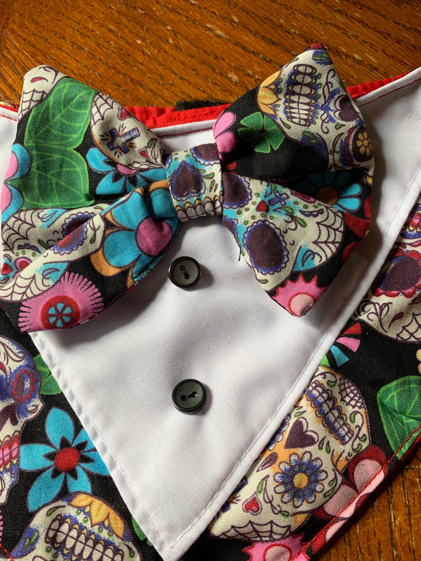 Sugar skulls pet tuxedo bandanas