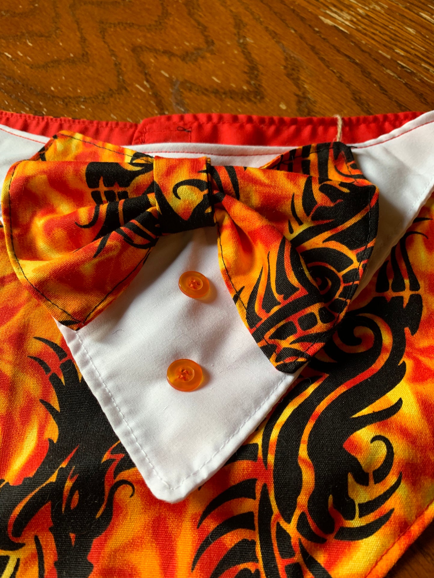 Dragon flame pet tuxedo bandana