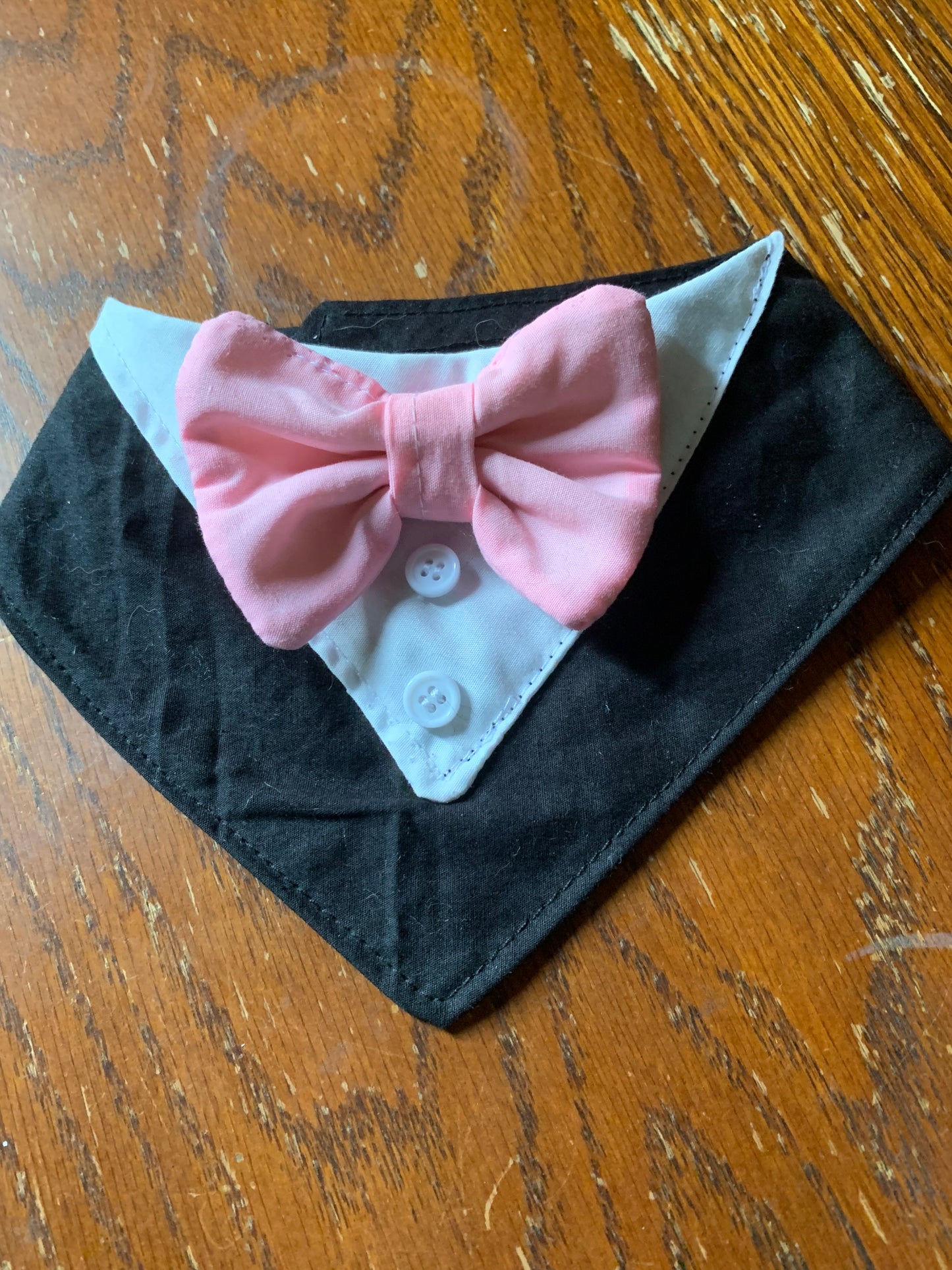Black pet tuxedo bandana