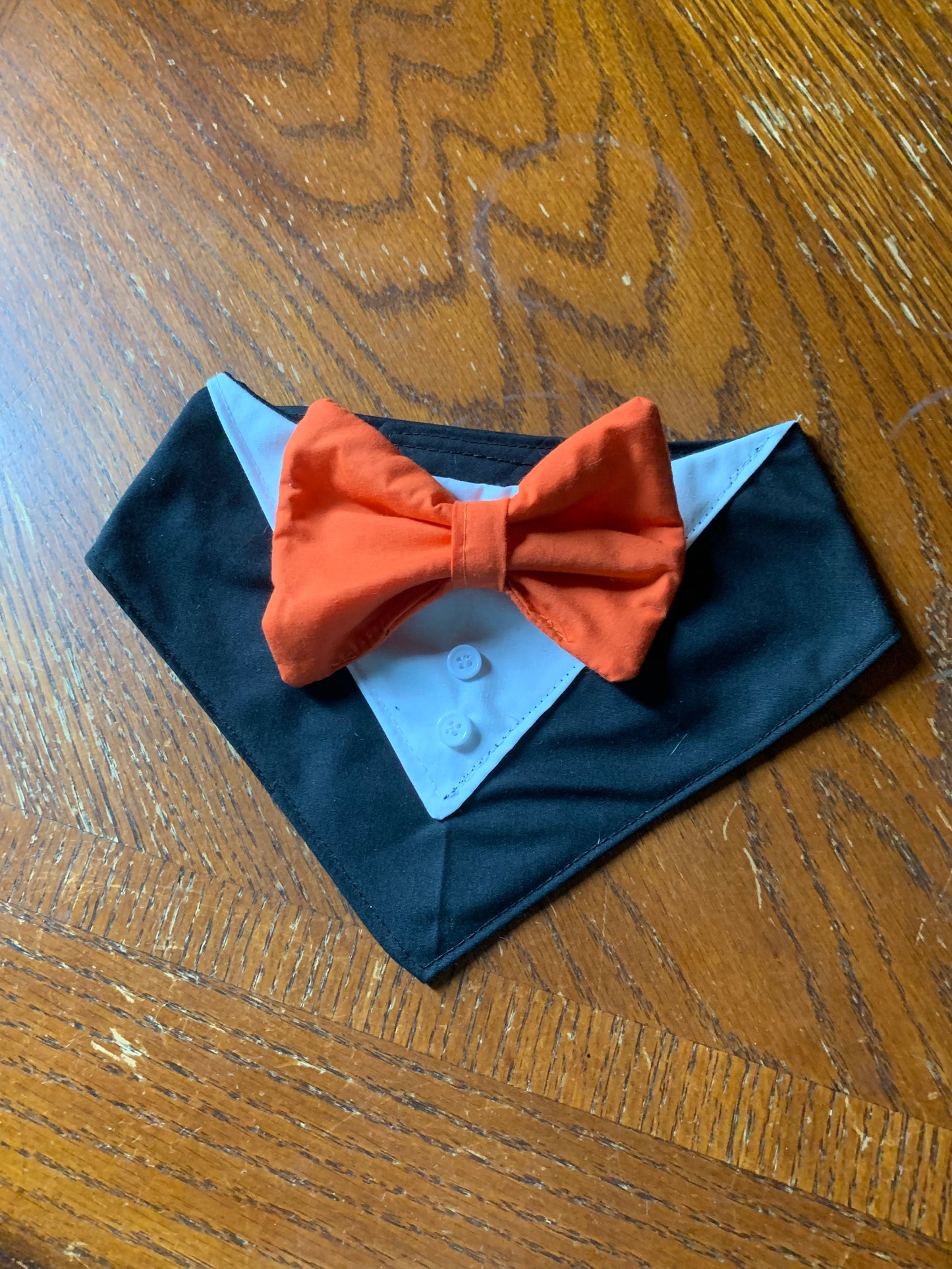 Black pet tuxedo bandana