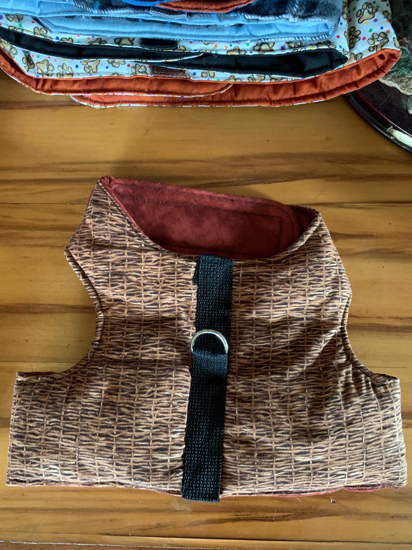 Brown Stick Weave Pet Walking Vest Harness