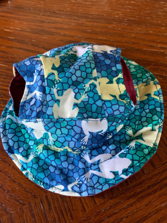 Frogs On Blue Green Scales Pet Bucket Hat image 0