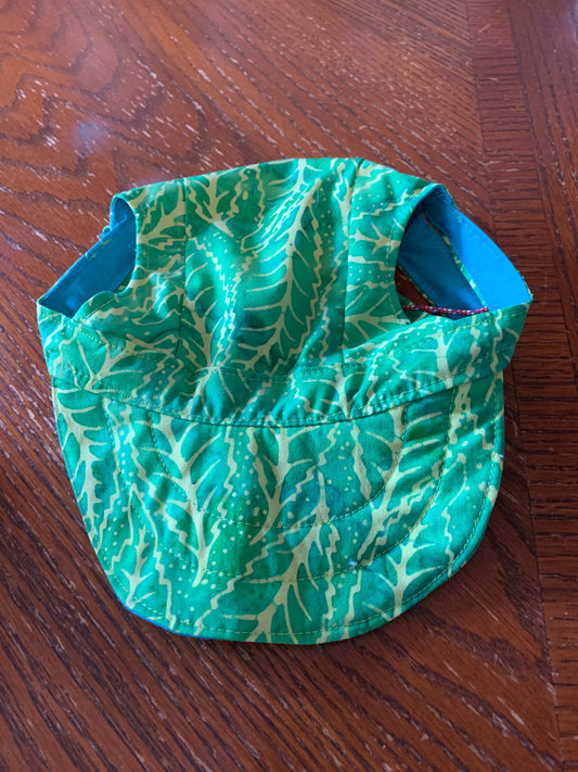 Pet Baseball Hat in green and yellow leaves image 0