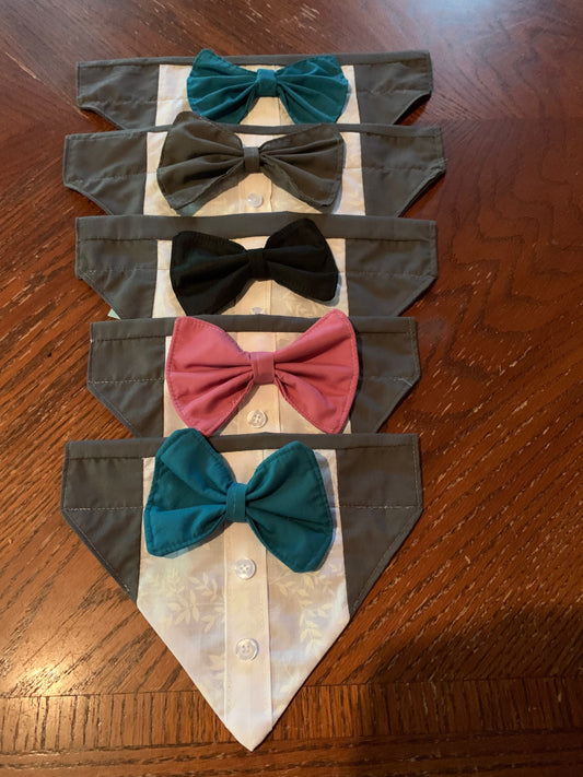 Pet Tuxedo Bandana in Grey image 0