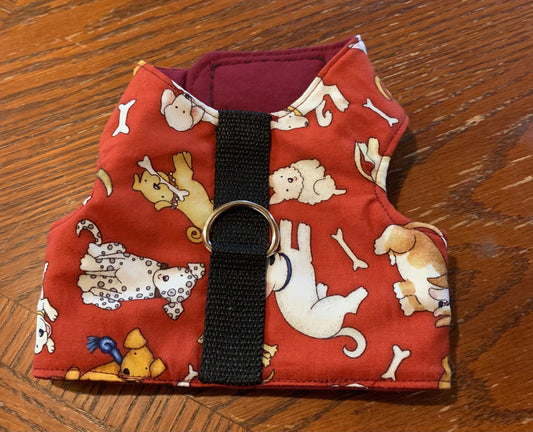 Puppies On Red Walking Vest Pet Harness  image 0