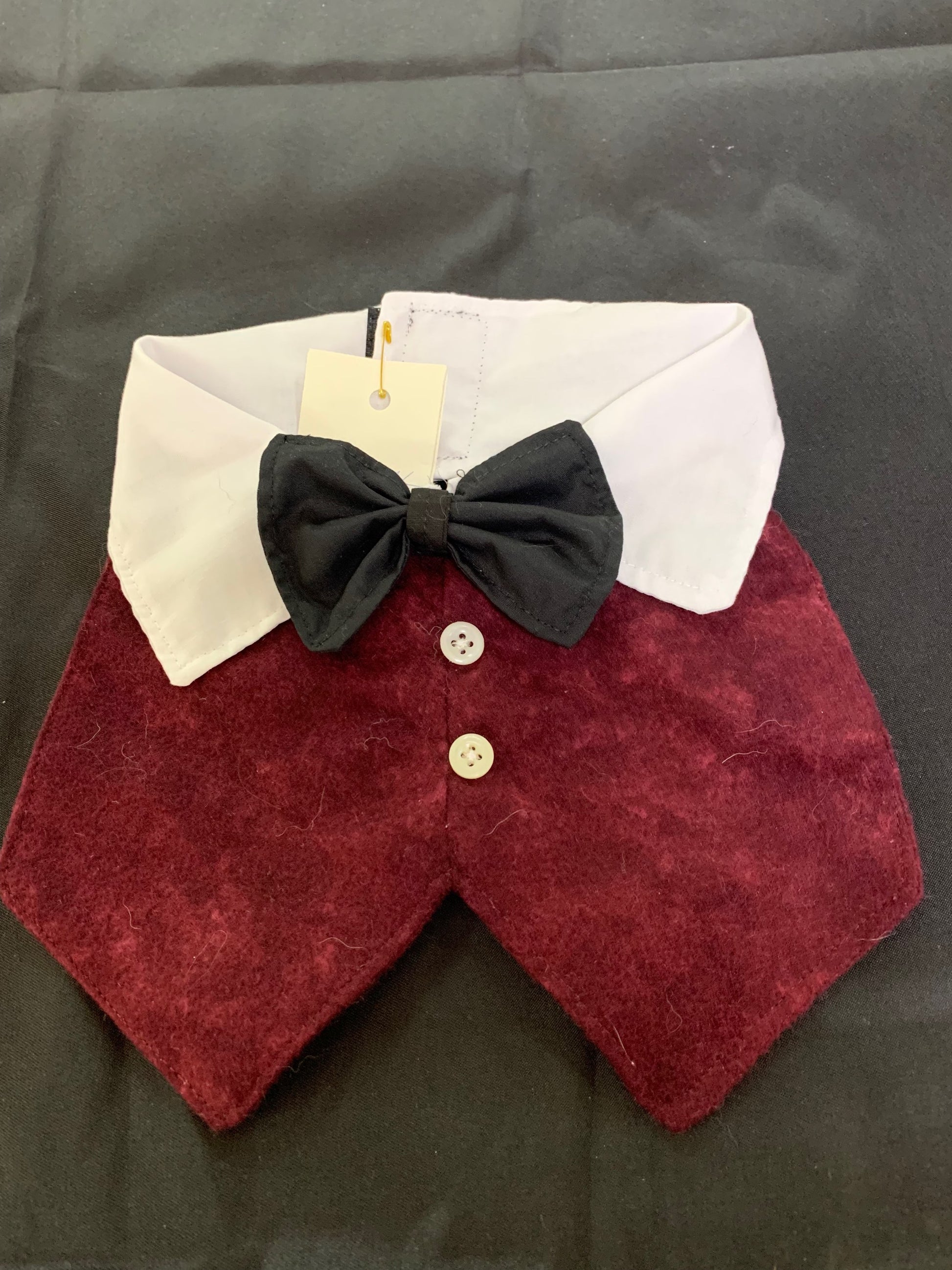 Burgundy Pet Tuxedo vest image 0