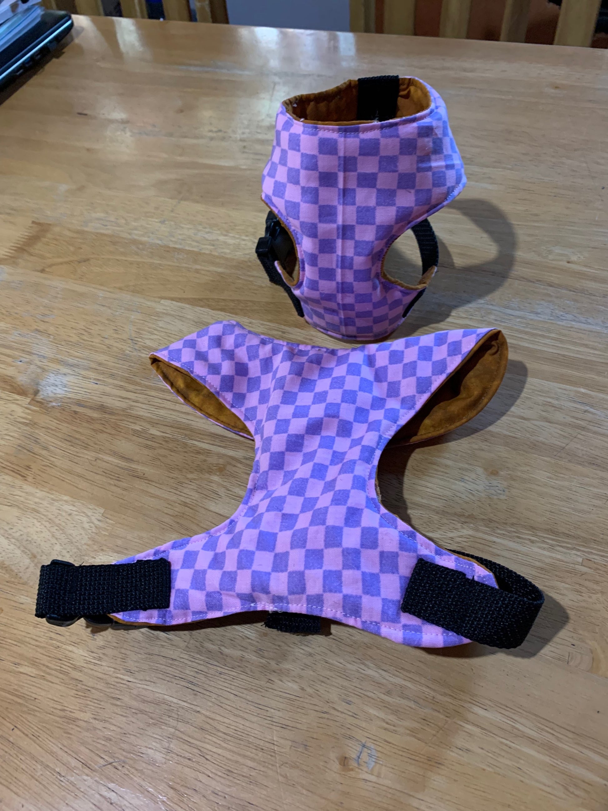 Purple Blocks On Pink Pet Harness  image 0
