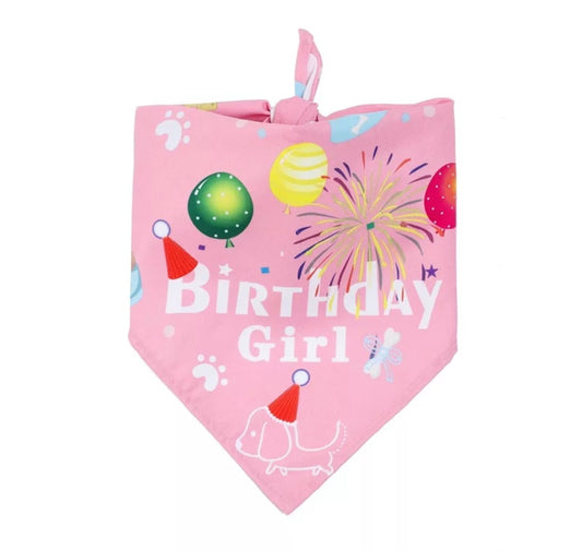 Happy Birthday Girl Pet Bandana image 0