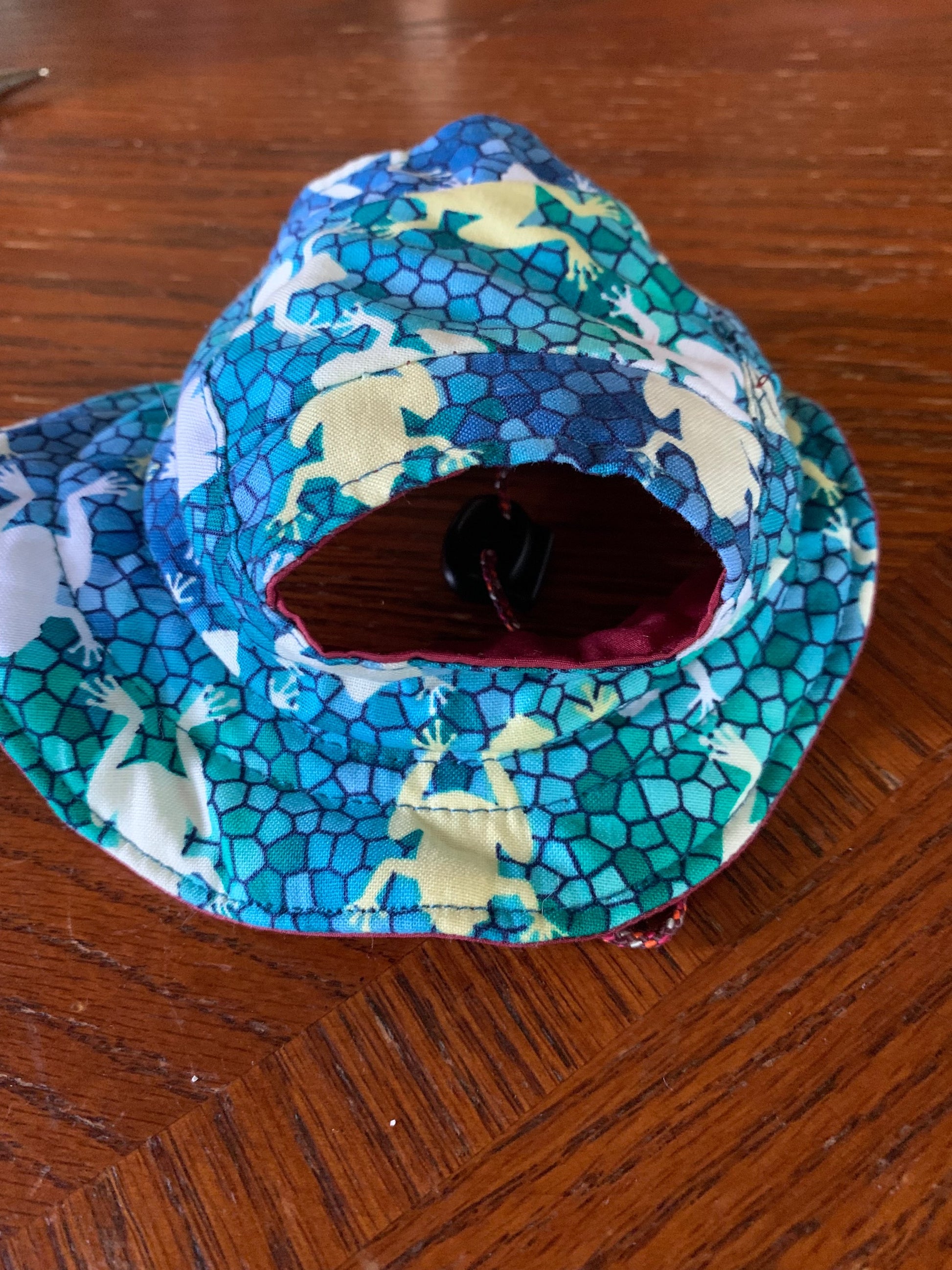 Frogs On Blue Green Scales Pet Bucket Hat image 1