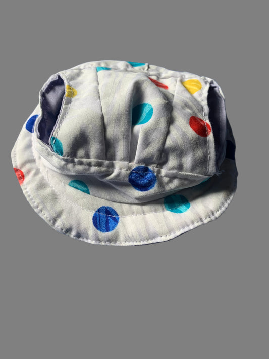 Multi Colored Dots On White Pet Bucket Hat image 1