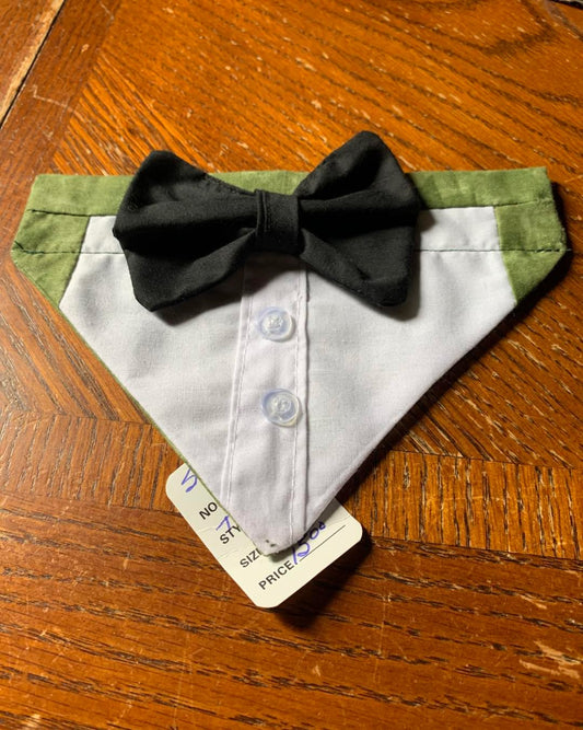 Light Sage pet Tuxedo bandana