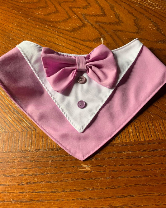 Lilac Pet Tuxedo Bandana