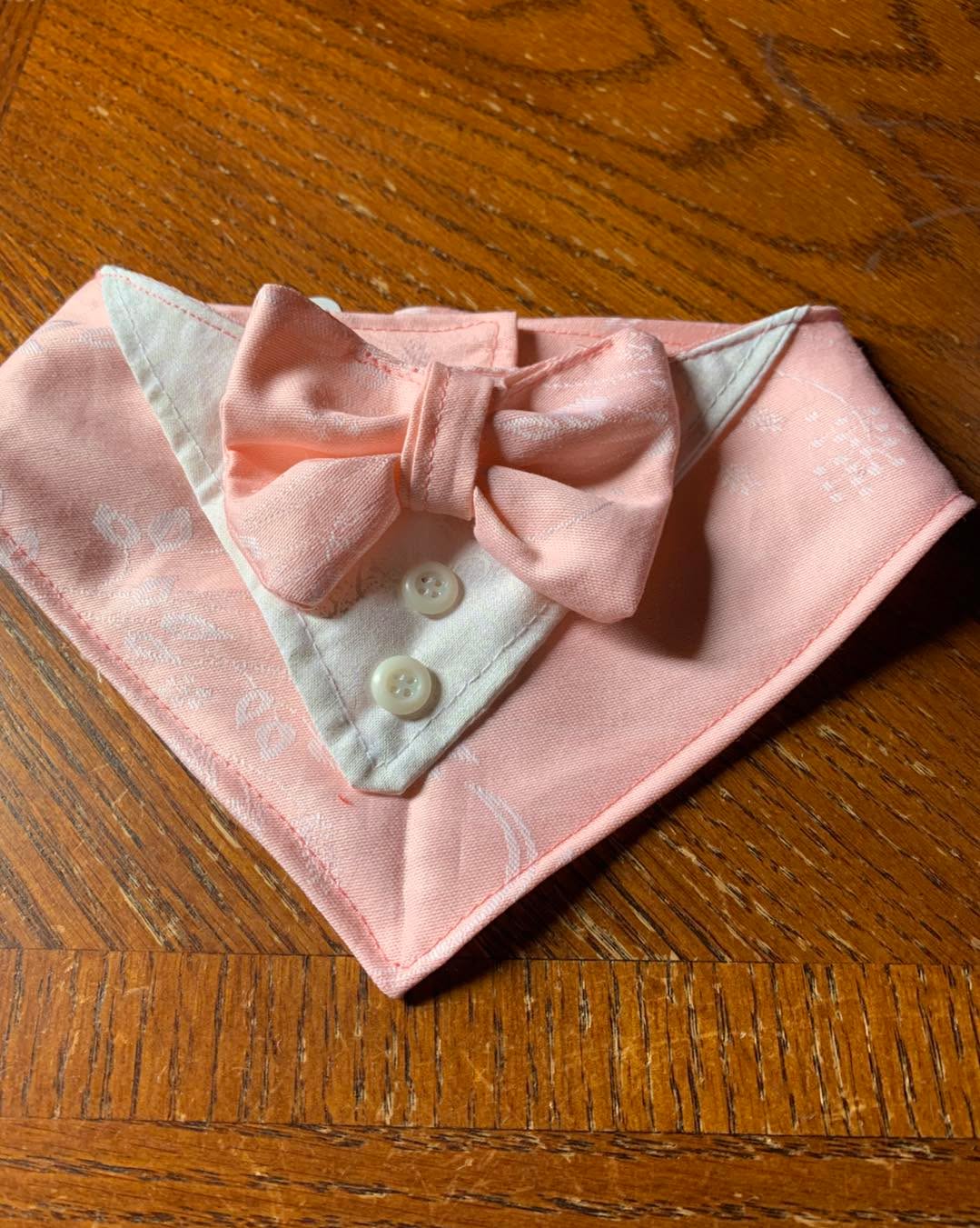 Peach Pet Tuxedo Bandana